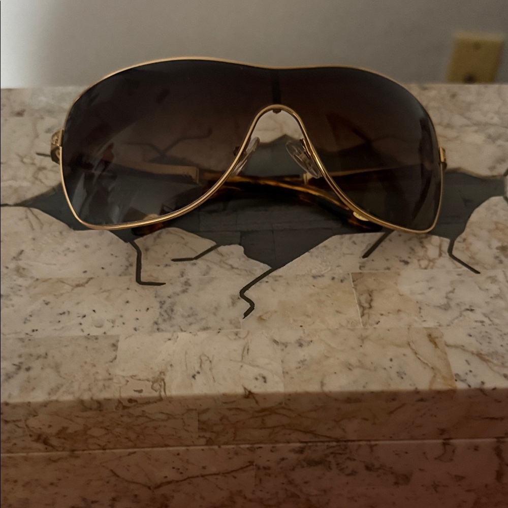 Tiffany & Co. Gold Frame Sunglasses with Black Lenses